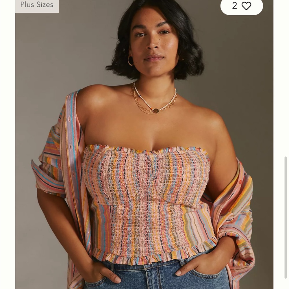 Anthropologie Pilcro Smocked Tube Top NWT
